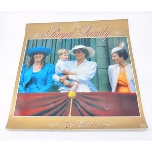 Vintage 1989 The Royal Family Calendar Princess Diana Anne Fergie Prince Harry +